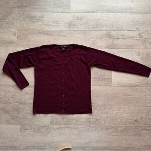 Wool and Silk Blend Plum Cardigan